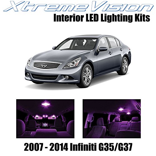 XtremeVision Infiniti G35 G37 Sedan 2007-2014 (10 Pieces) Pink Premium Interior LED Kit Package + Installation Tool