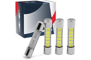 VEHICODE BRIGHTEN THE WAY TO FUTURE. VehiCode 28mm 29mm LED Fuse 6614F 6612F 6615F TS-14V1CP LED Festoon Bulbs Kit 6 SMD-2835 Chips 6000K White for 12V Car Interior Sun Visor Vanity Mirror Dome Light Lamp Replacement (4 Pack)