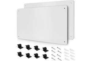 XYK 17.7" x 11.8" 2 Pack White Metal Magnetic Board - Magnet Bulletin Board to Display Magnetic Letters Numbers Animal, Poetry, Spice Jars, Notes, Photos, Suitable for Wall, Refrigerator, Cubicle
