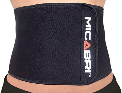MIGABRI Waist Trimmer XT10 - Adjustable Slimming Belt Accelerates Weight Loss and Toning Abs with Lower Back & Lumbar Support for Men & Women - Includes Microfiber Mini Sweat Towel & Trimming Guide