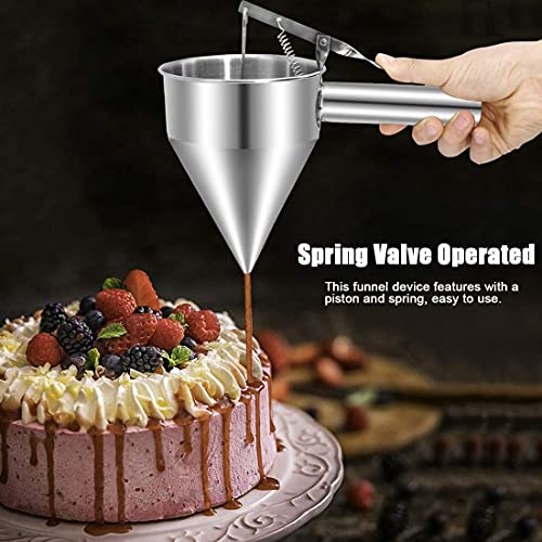 COLIBROX Piston Funnel Stainless Steel Confectionery Funnels with Stand