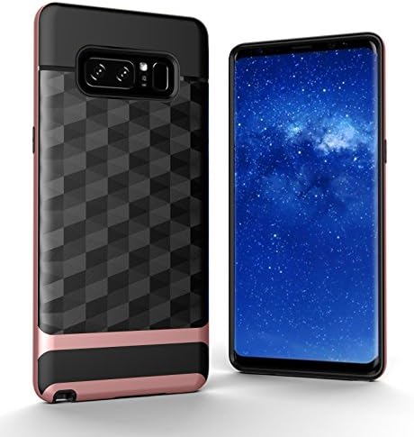 Casemetics Fantasy Series - Galaxy Note 8 Super Slim Hybrid Case 3D Textured Flexible Shielding Armored by Hard Skeleton for Samsung Galaxy Note 8 Phone - 2017 (Rose Gold)