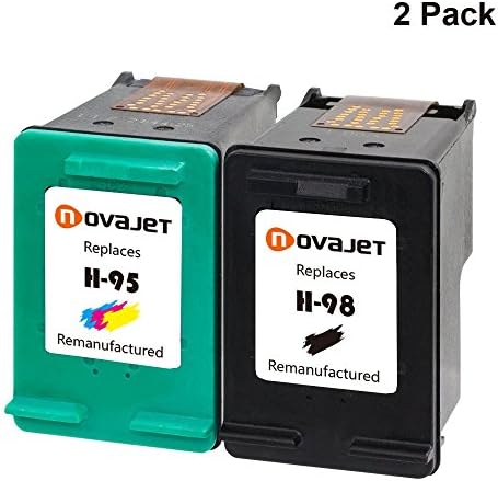 Novajet Remanufactured Ink Cartridge for HP 95 & HP 98 C8766WN C9364WN Officejet 6300 6301 6305 6310 6315 (1 Black 1 Tri-Color)