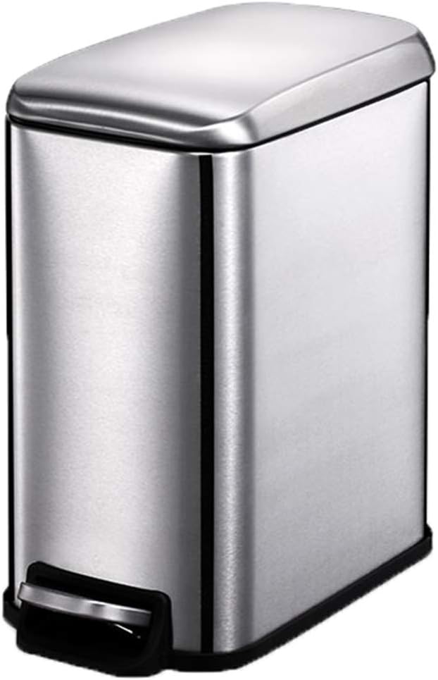 Bote de basura rectangular de acero inoxidable para la cocina, bote de