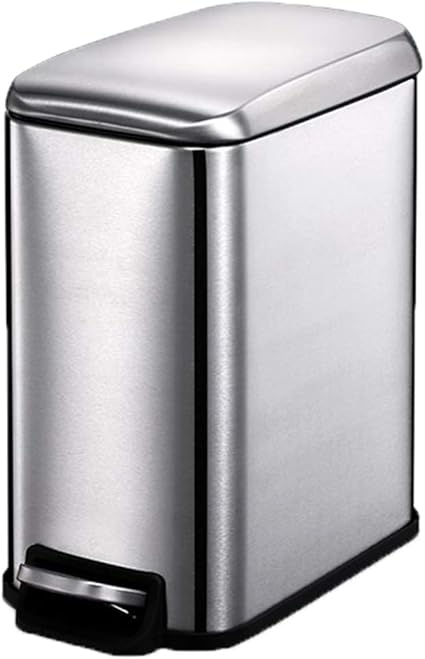 Bote de basura rectangular de acero inoxidable para la cocina, bote de