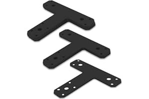 SEUNGCH 6 Pack Post Beam Connectors T Plate, Black T Tie Plates, Heavy Duty Beam Bracket,T Plate Bracket for wood, Furniture, Truss Framing