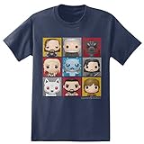 HBO'S Game of Thrones Men's Funko Character Boxes T-Shirt- Iris Navy (Large)