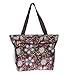 Print Shopper Beach Tote Bag (Brown Flower)