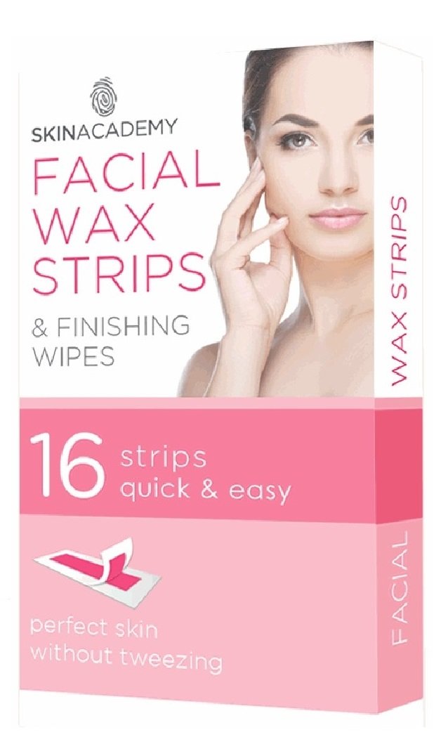 16 FACIAL WAXING STRIPS & WIPES IDEAL FOR LIP CHIN JAW & CHEEKS REMOVES UNWANTED HAIR FROM FACE