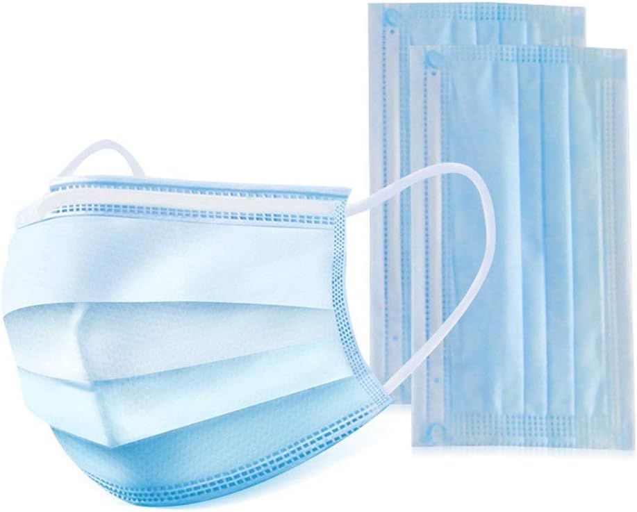 Disposable Face Masks with Comfortable Ear Loop,10 Pack 3 Ply Breathable Anti Dust Medical Surgical Mouth Nose Protector Cover for Blocking Dust Air Pollution Protection and Personal Health