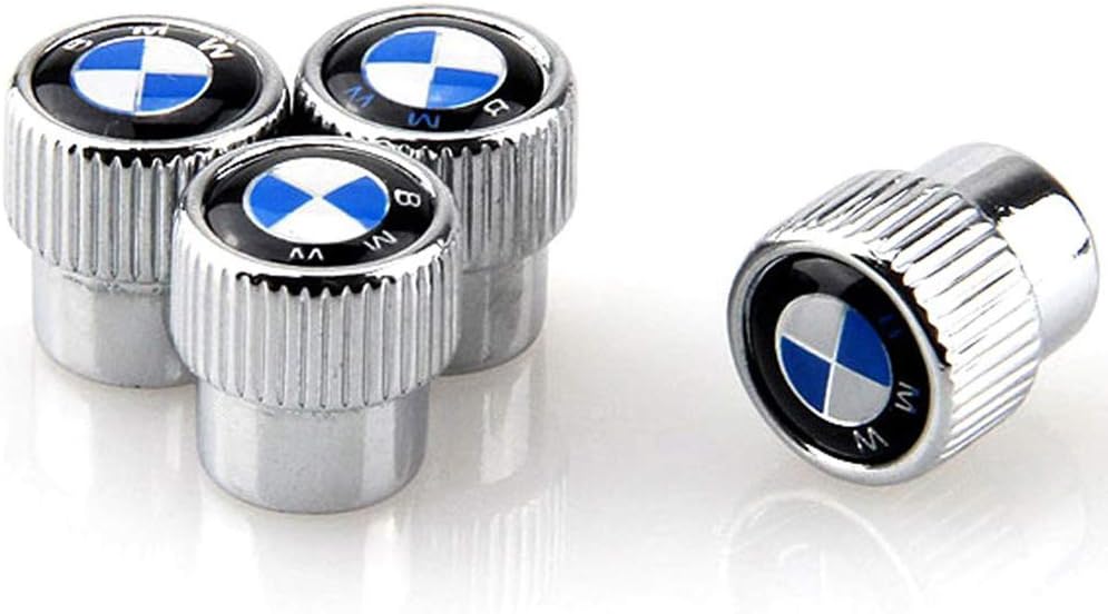 Valve Stem Caps Zinc Alloy Plating Chrome Tire Valve Stem Valve Caps For BMW (Set of 4)