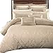 Royal Hotel Bedding 7 Piece King/Cal-King Sara Jacquard Duvet Cover Set