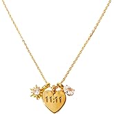Progresssail 1111 Lucky Angel Number Necklace for Women, Gold Plated Heart Zircon Star Pendant Necklace, Dainty Simple Love Rhinestone Pendant Necklace Jewelry