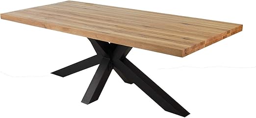 Mobel Ideal Esstisch Eiche Massivholz Natur Geolt Tisch 220 X 100 X 76 Cm Esszimmertisch Massiv Wildeiche Amazon De Kuche Haushalt