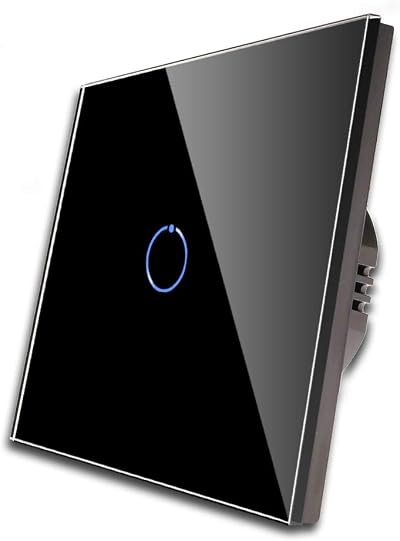 CNBINGO Touch Light Switch Black 1-Gang 1-Way Glass Panel 240V 500W