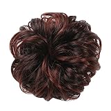 Merrylight Ladies Synthetic Wavy Curly Hair Bun Ribbon Extensions Ponytail Scrunchy Scrunchie Hair Hairpiece