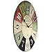 Adalene Wall Clocks Battery Operated Non Ticking 12 inch Vintage Colorful Wood Wall Clock Silent - Analog Quartz Large Decorative Wooden Retro Kitchen Clock - for Kids Bedrooms, Living Room, Bathroom