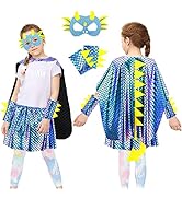 Dinosaur-Dragon-Costume for Kids-Girls Cape and Dino-Mask Tutu Cuffs as Dress Up Pretend Play Hal...