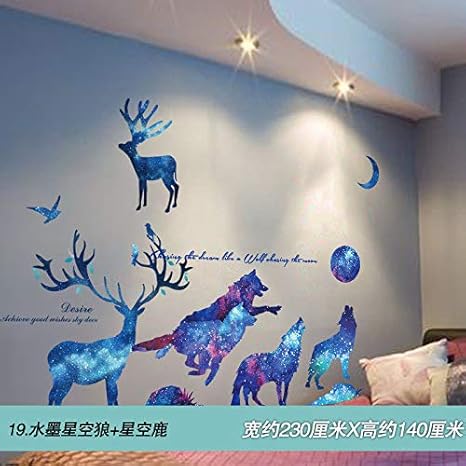 Meiwall Poster Autocollant Loup 3d Deer Stickers Muraux Amovibles Pour Enfants Chambre D Enfant Chambre Salon Cuisine Enfants Chambre Mur Art Decor Autocollant Amazon Fr Bebes Puericulture