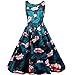 NINEWE Vintage 1950's Floral Spring Garden Party Picnic Dress Party Cocktail Dress