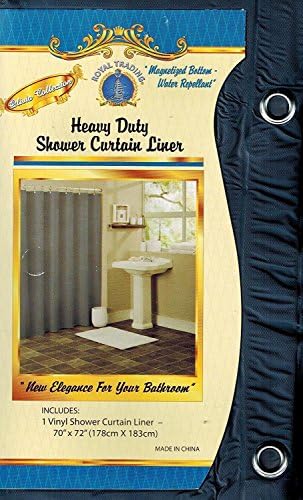 Fayari, Different Colors, Solid Bathroom Repellent Vinyl Plastic Shower Curtain Liner with Metal Grommets and Magnets 70" X 72" (Navy Blue)
