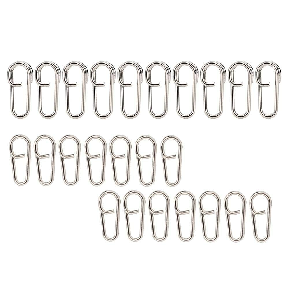 Vbest life 50PCS Fishing Clips Powerful Oval Stainless Steel Clips Snap Connector Fishing Line Terminal Tackle Accessory(L),Other fishing tools and accessories