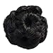 Beauty Angelbella Hair Buns Synthetic Natural Curly Chignon Hairpieces Updo Clip in/on Plastic Comb Elastic Bride Donut Wig For Women (Black)