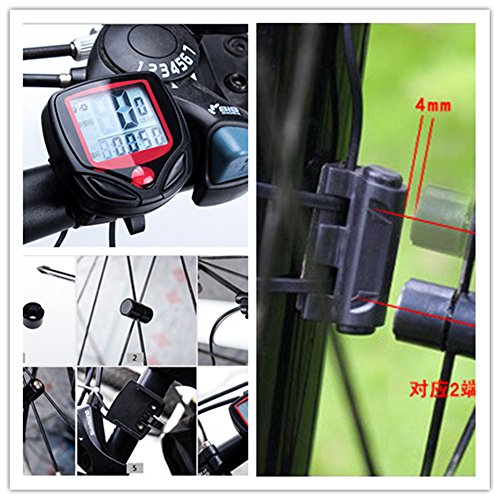 JSDOIN Bike Speedometer Waterproof Wireless Bicycle Bike Computer and Cycling Odometer with Automatic Wake-up Multi-Function LCD Backlight Display