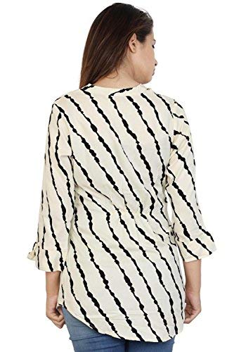 bright cotton women's short kurti (off white)