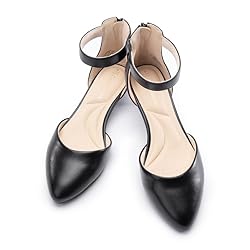 Cusolemore Women's Closed Toe Flat Shoes with Ankle