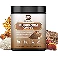 Mushroom Coffee - Lions Mane Mushroom Powder Instant Coffee with Lion's Mane, Reishi, Chaga, Cordyceps, Turkey Tail - 250g Mushroom Coffee Alternative for Energy, Mental Clarity & Focus, Brain Booster