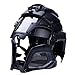 Goshfun Tactical Military Helmet Protective Fast Helmet Full Face Mesh Mask with Goggle for Airsoft Paintball CS Outdoor Activity, Black