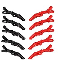 Alligator Styling Hair Clips Rubberized Jaw Clips Professional Plastic With Grip and Wide Teeth Partition Non-Slip DIY Accessories Hairgrip (Hairpin red and black)