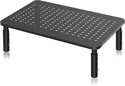 Bracwiser Monitor Stand Riser 3 Height Adjustable Mesh Platform 20kg
