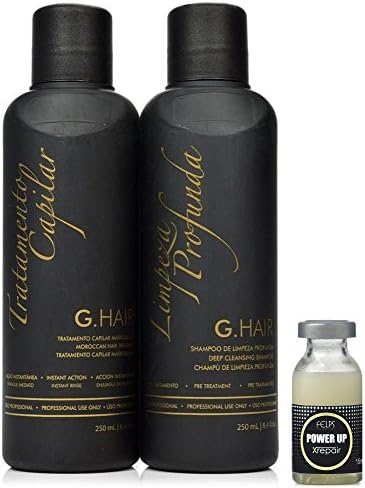 G.Hair Moroccan Formula Smoothing Treatment (250ml / 8.4oz) with FREE Felps Xrepair Power Up Complex Reconstructor 15ml