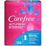 Carefree Acti-Fresh Body Shape Ultra-Thin Panty Liners, Regular To Go, Unscented - 126 Count