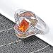 CiNily Orange Opal Rings for Women White Gold Plated Zircon Created Garnet Birthstone Women's Ring Size 9