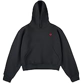 Aelfric Eden Solid Boxy Cropped Pullover Hoodies For Women Men Unisex Y2k Oversized Hoodie Pocket Casual Short Sweatshirt