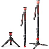 IFOOTAGE Cobra 3 A180T Aluminum Camera Monopod 71" | Telescopic Video Monopod with Feet Compatible with Sony Canon Nikon DSLR Cameras, Payload 17.6lb