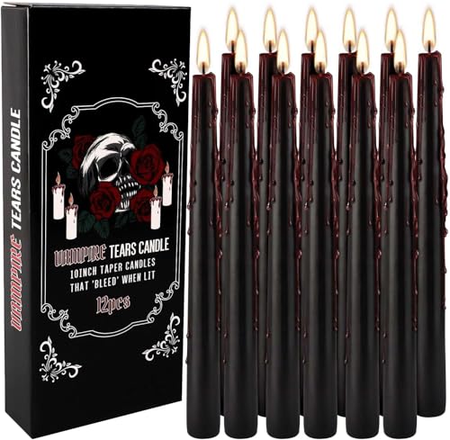 YOROXRG 10-inch Black Bleeding Taper Candles