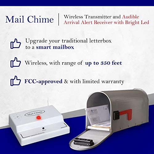 Mail Chime Mailbox Notification System Mailbox Signal with Wireless Transmitter & Audible
