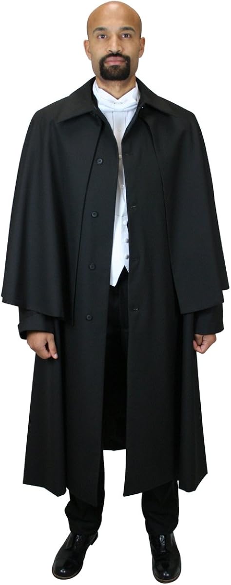 Historical Emporium Men's Wool Blend Inverness Dress Coat