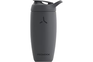 Promixx Pursuit Shaker Bottle Insulated Stainless Steel Water Bottle and shaker Cup, 18oz, Graphite Gray