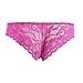 FEESHOW Sexy Men's Lace Briefs Sissy Pouch Underwear Crossdress Panties Lingerie Rose X-Large (Waistline 29.0-46.0