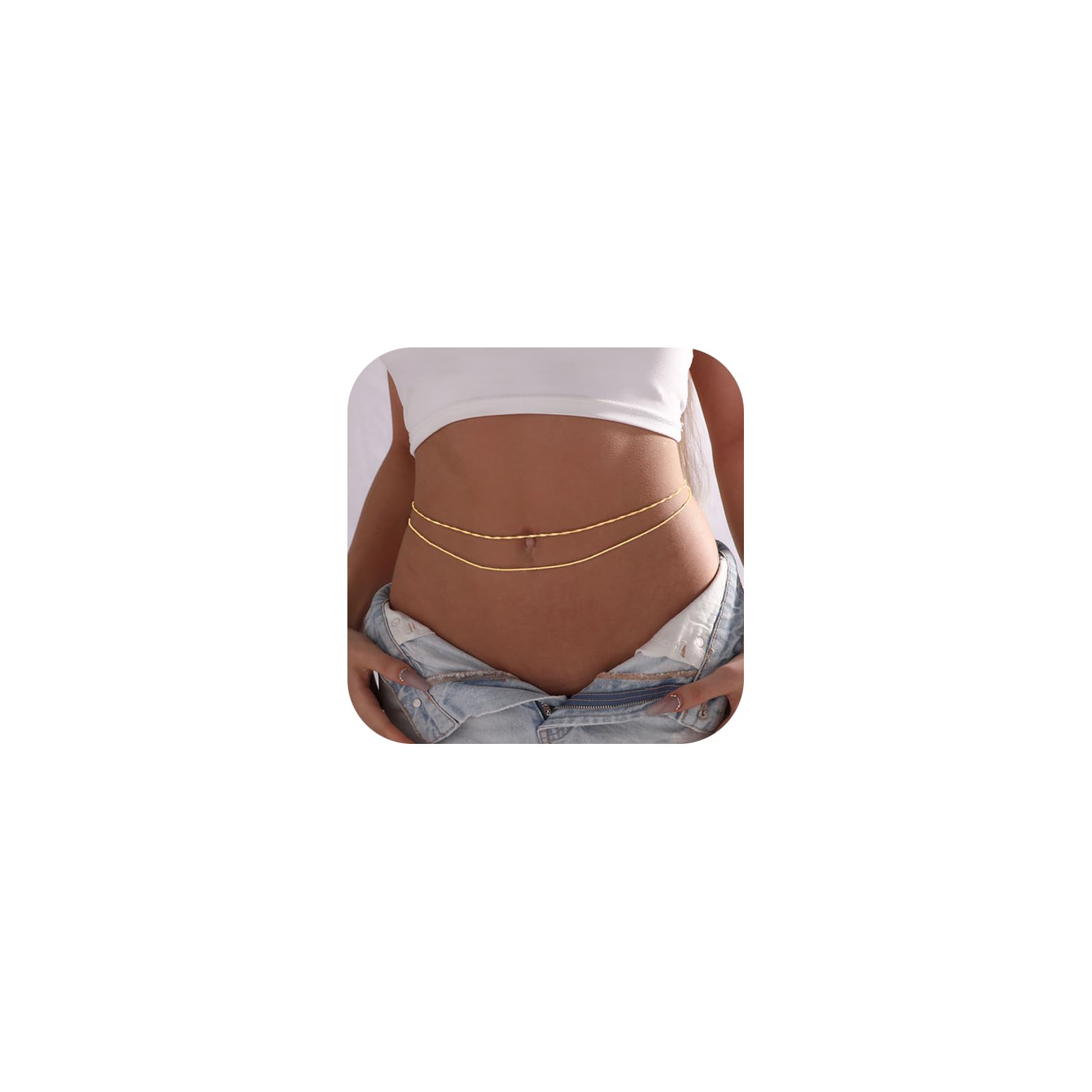 Rotnso 14K Gold Plated Body Chains Dainty Boho