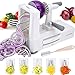 SURPEER 5-Blade Slicer For Fruits And Vegetables,Noodle Spiralizer With Sturdy Suction,Heavy Duty Base Spaghetti Squash,Hand Mixer For Low Carb/Paleo/Gluten-Free Meals,With Spiralizer Recipes