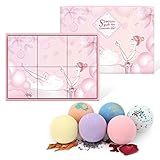 Mavogel 6 Pack Bath Bombs Gift Set - 6.3 oz All Organic & Natural for Moisturizing Dry Skin - Ultra Spa Bath Fizzies with Petals & Bath Salt, Birthday / Valentine/ Special Gifts for Special You