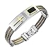 HOUSWEETY Three-Deck Wire Knitted Cross Stainless Steel Bracelet