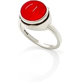 DALEGEM Simple Plain Classics Single Crystal Quartz Gemstone S925 Sterling Silver Ring For Women, Statement Jewelry