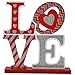 3 Valentines Day Table Decorations Valentine Wooden Centerpiece Decor Heart Love Tabletop Sign Valentine's Gift for Fireplace Mantle Shelf Office Desk Dining Room Bedroom Kitchen Home Romantic Party
